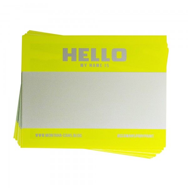 Montana Hello My Name Is Sticker Neon Yellow