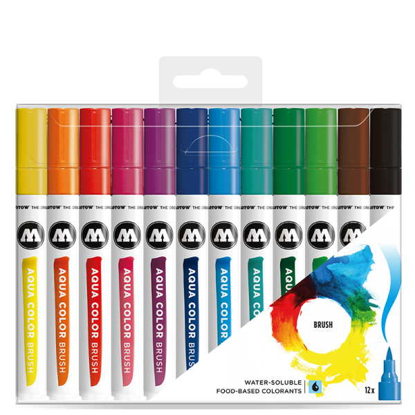 Molotow Aqua Color Brush Marker 12er Set Basic 1