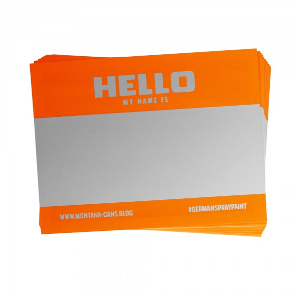 Montana Hello My Name Is Sticker Neon Orange
